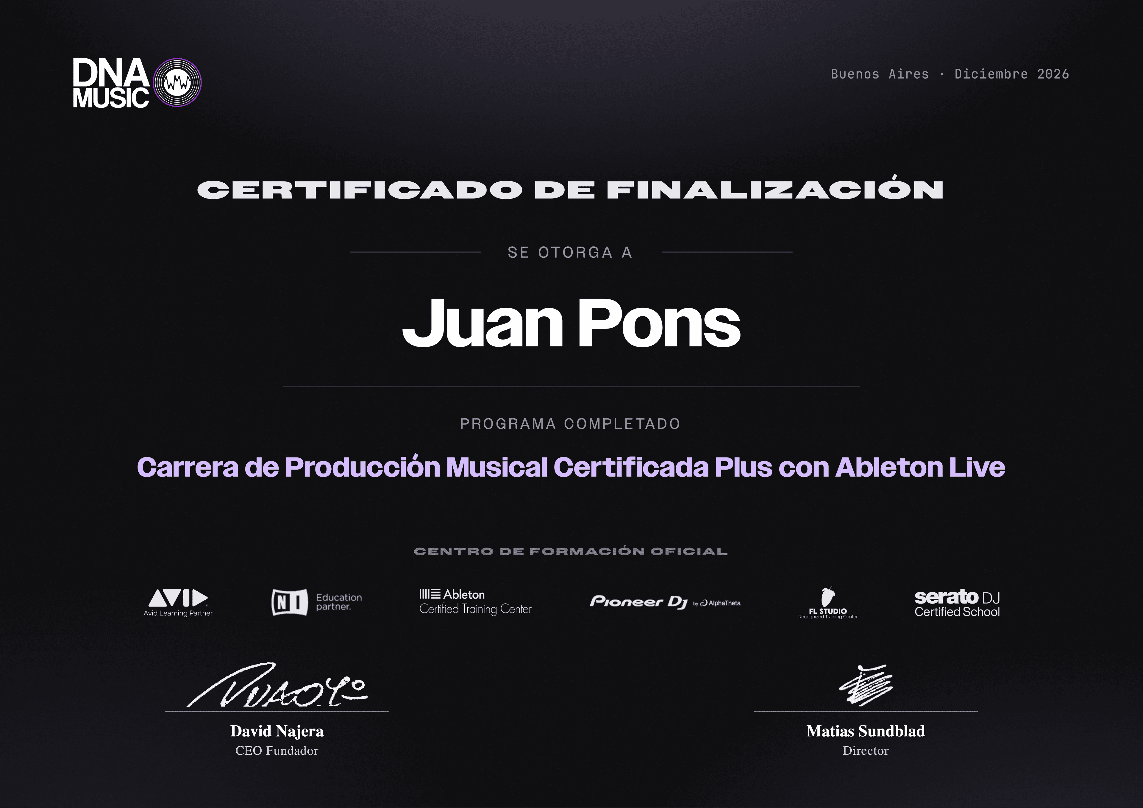 Certificado — Producción Musical Ableton Live — Carrera Certificada Plus